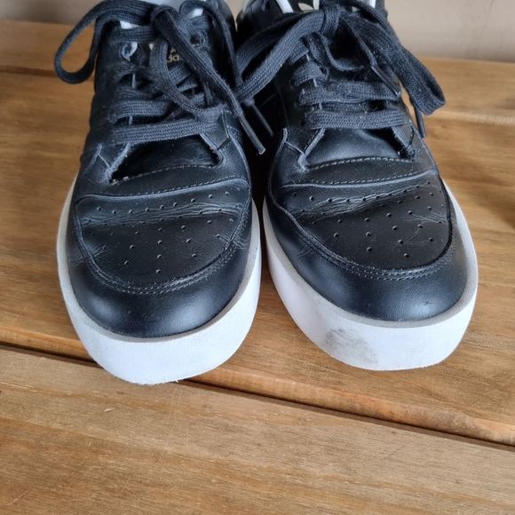 Adidas black leather trainers uk 8 - Picture 4 of 8